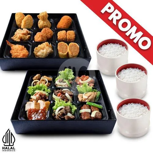 Agemono Platter + Itamemono Platter Gratis 3 Nasi