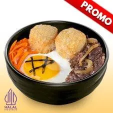 Super Bowl Beef + Tori Ball + Nasi + Egg
