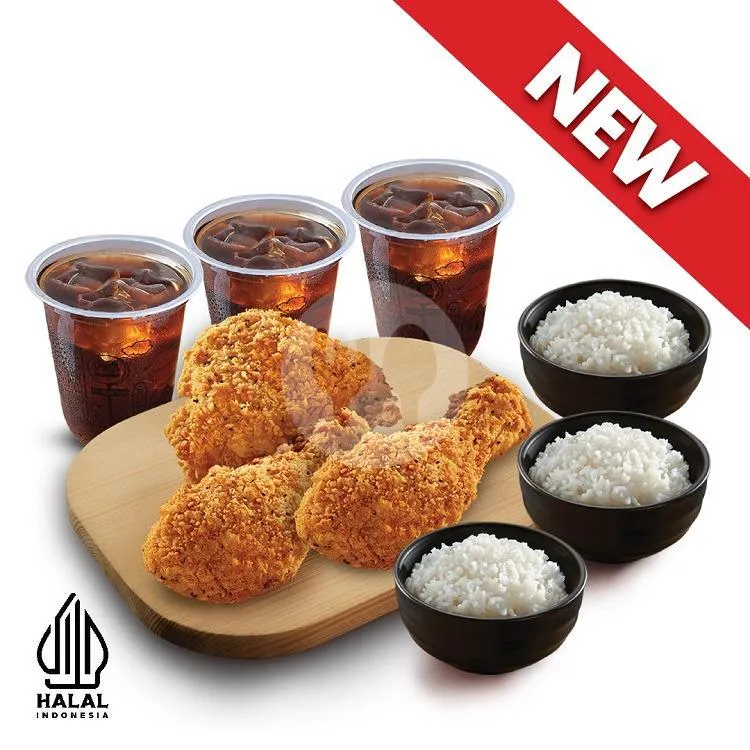Paket HokBen Fried Chicken 3 pcs